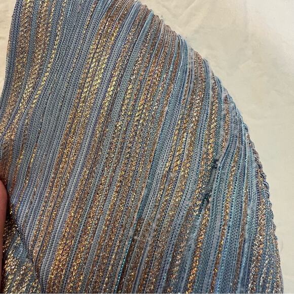 NIGHTWAY Women’s Formal Shimmer Blue Gold Long Evening Gown Dress size 12P - Picture 13 of 15
